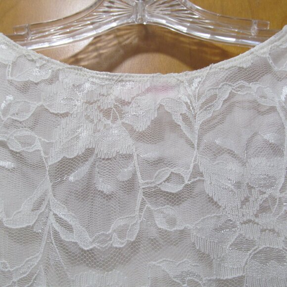 NWT Isaac Mizrahi Floral Lace Top Short Sleeve Lined Ivory "Ivy" Size XXL - Picture 8 of 16